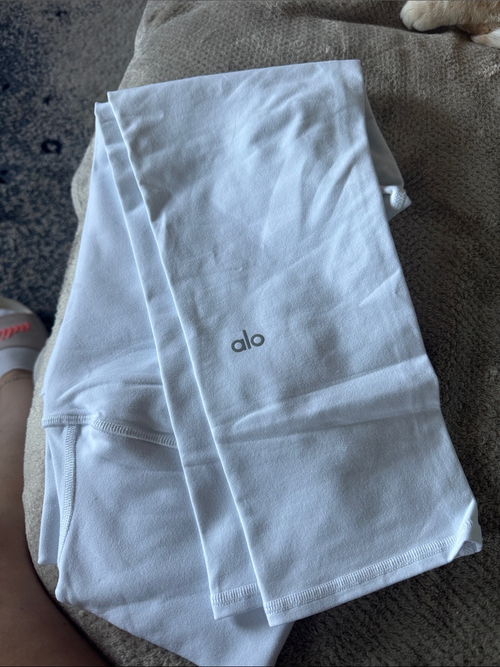 ALO Yoga Kids White Leggings with Subtle Logo